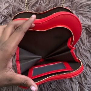 2 layer red heart purse